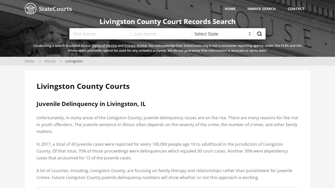 Livingston County, IL Courts - Records & Cases - StateCourts